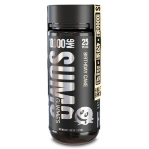 Birthday Cake 25 count jar of Sumo Gummies